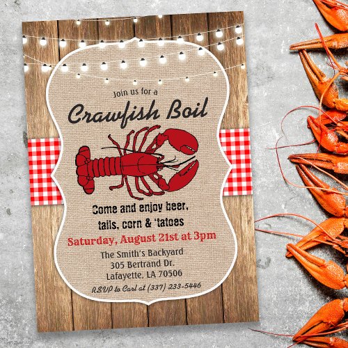 Rustic Crawfish Boil Invitation