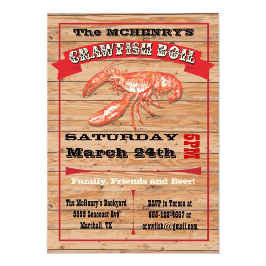 Rustic Crawfish Boil Party Poster Invitations Zazzle Com