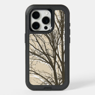 Rustic Cream Beige Brown White Tree Branches iPhone 15 Pro Case