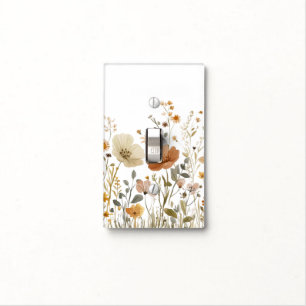 Rustic Cream Boho Floral Light Switch Cover