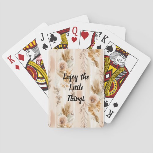 Rustic Cream Boho Floral Poker Cards