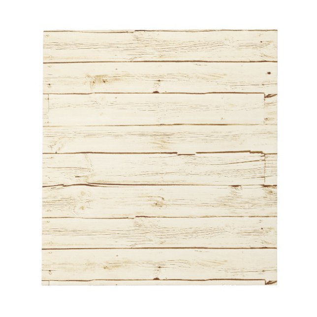 Rustic Cream Faux Wood Notepad (Front)