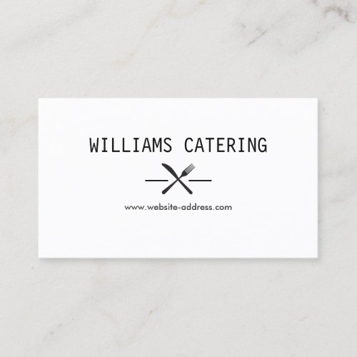 FORK KNIFE INTERSECT LOGO in BLACK and WHITE Business Card Template
