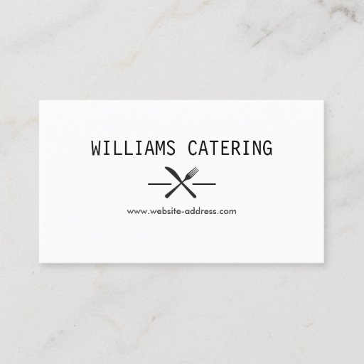Customizable FORK KNIFE INTERSECT LOGO in BLACK and WHITE Business Card Template