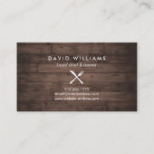 Rustic Crossed Fork Knife Logo Distressed Wood III Business Card | Zazzle