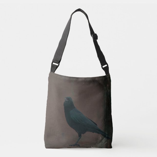 Rustic Crow Art Crossbody Bag (Front)
