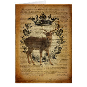Rustic crown outdoorsman whitetail buck Deer Cards