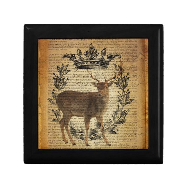 Rustic crown outdoorsman whitetail buck Deer Gift Box (Front)
