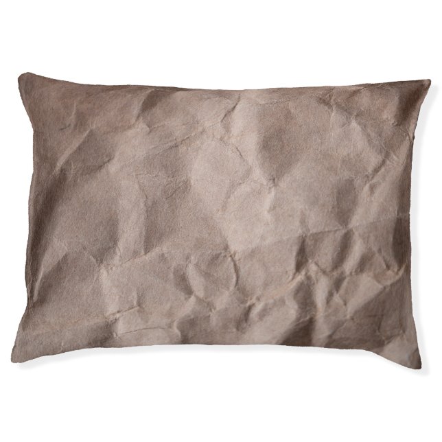 Rustic Crumpled Paper: Vintage Texture Pet Bed (Front)