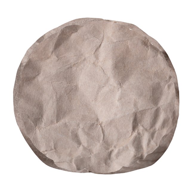 Rustic Crumpled Paper: Vintage Texture Pouf (Bottom)