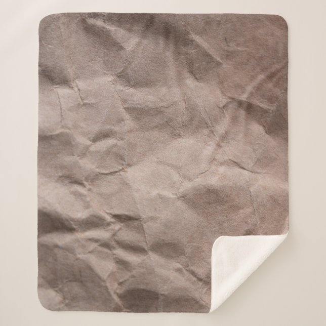 Rustic Crumpled Paper: Vintage Texture Sherpa Blanket (Front)