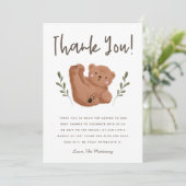 Rustic Cub Bear Baby Shower Thank You Card (Standing Front)