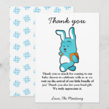 Rustic Cub Bear Baby Shower Thank You Card