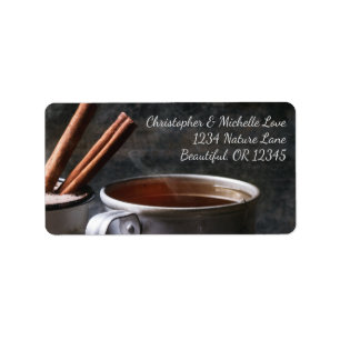 Rustic Cup of Tea and Hot Chocolate Address Label