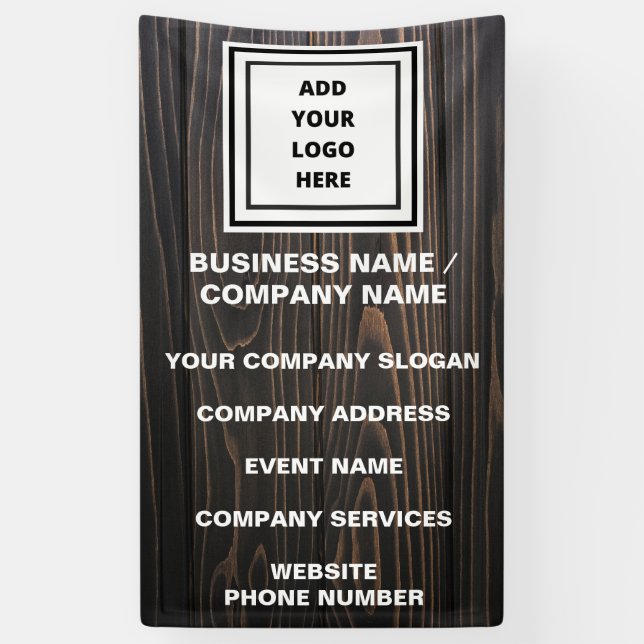 Rustic Custom Business Logo Website Promotional  B Banner (Vertical)