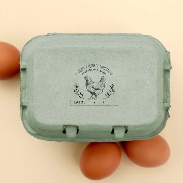 Rustic Custom Chicken Farm | Laid Date Rubber Stamp (Creator Uploaded)