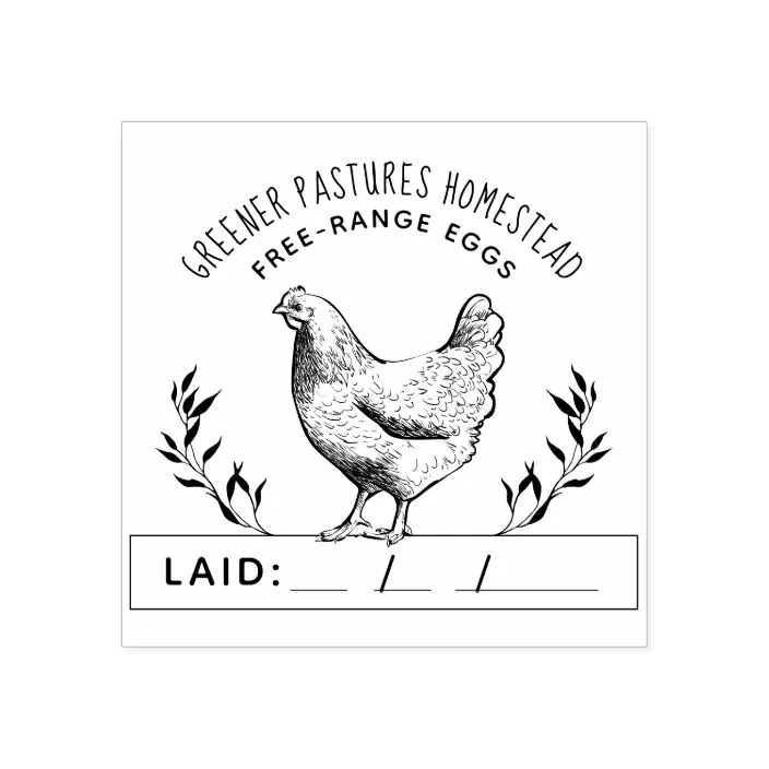 Fresh Duck Eggs Hand Gathered Pasture Raised Best Before Self-Inking Rubber Stamp Ink Stamper