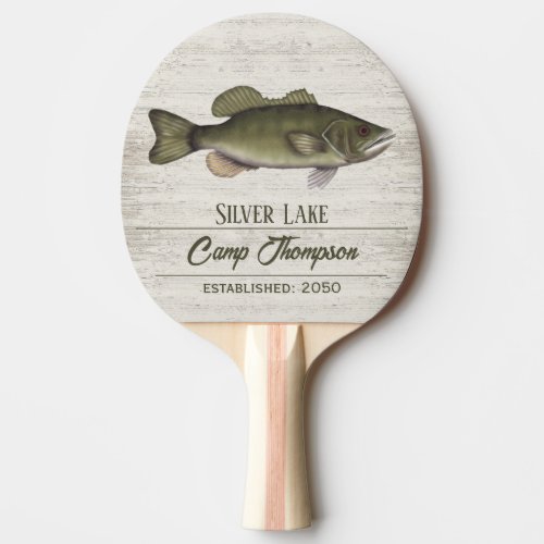 Rustic Custom Family Name Freshwater Fish Ping Pong Paddle