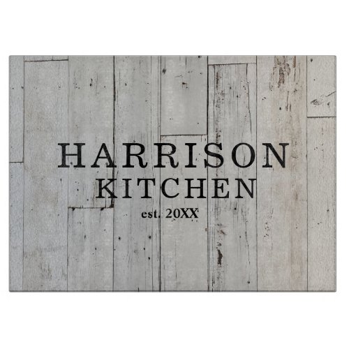 Rustic Custom Kitchen Name Cutting Board