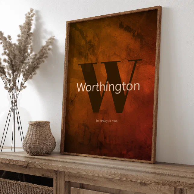 Rustic Custom Last Name Western Farmhouse Poster | Zazzle