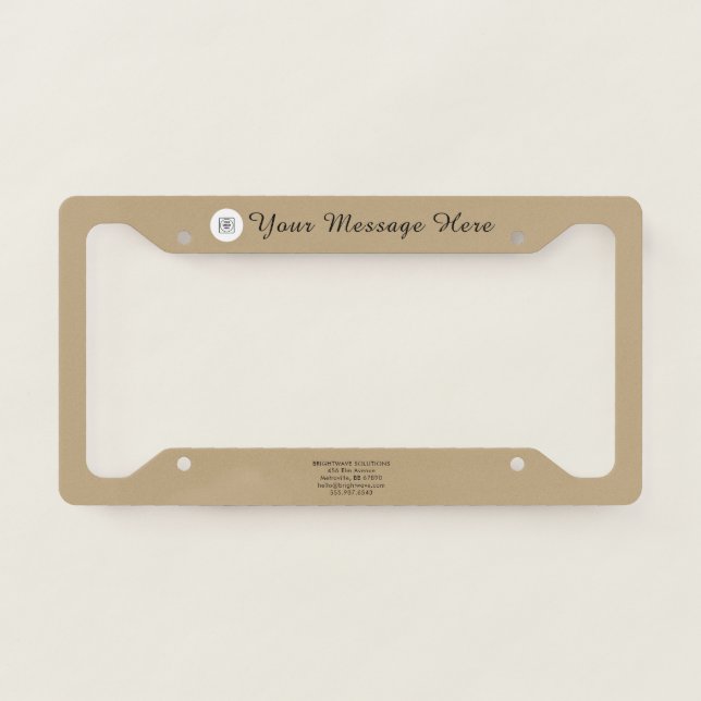 Rustic Custom Logo Text Promotional Plate Frame (Front)