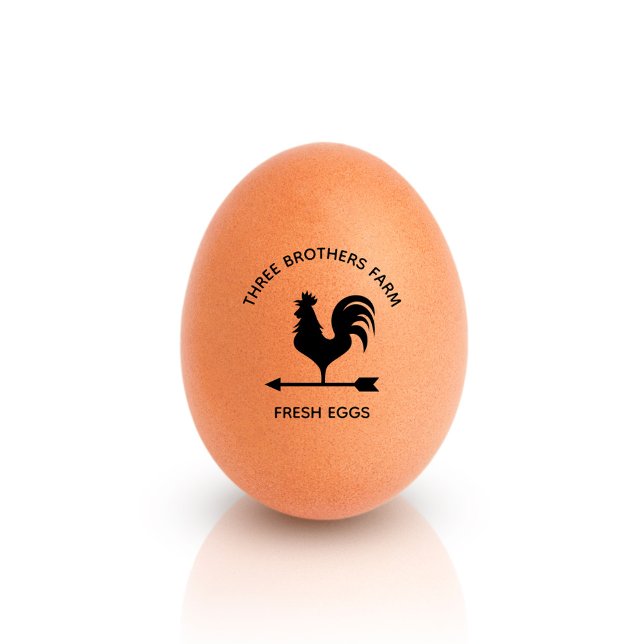 Rustic Custom Name Business Farm Personalized Egg  Rubber Stamp (Creator Uploaded)