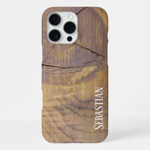 Rustic Custom Name Natural Cedar Wood Knot Photo