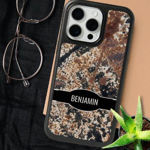 Rustic Custom Name Rusty Metal Patina Texture iPhone 15 Pro Max Case