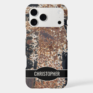 Rustic Custom Name Rusty Metal Texture iPhone Case