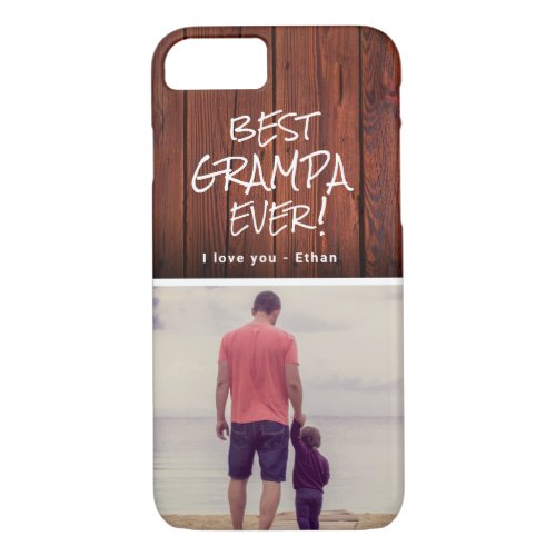 Rustic Custom Photo Best Grampa Grandfather iPhone 87 Case