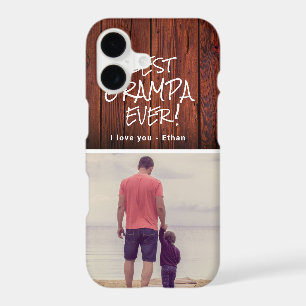 Rustic Custom Photo Best Grampa Grandfather iPhone 17 Case