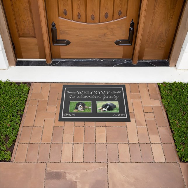 Rustic Custom photo family name welcome Doormat (Outdoor)