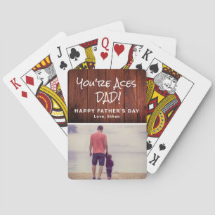 Rustic Custom Photo Father's Day Poker Cards