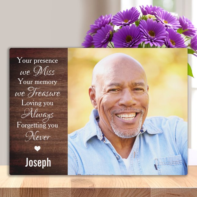 Rustic Custom Photo Remembrance Keepsake Memorial Plaque (Creator Uploaded)