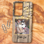 Rustic Custom Square Photo Alaskan Malamute Puppy  Samsung Galaxy S21 Ultra Case<br><div class="desc">This design features an adorable close-up photograph of an Alaskan Malamute puppy as a placeholder. You can leave it or replace the square image with your favorite pet or people photo. Fill in the text field with a name, initials, remove the text or edit using the design tool to select...</div>