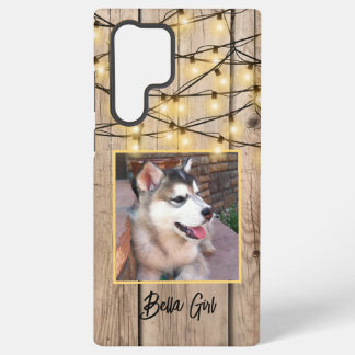 Rustic Custom Square Photo Alaskan Malamute Puppy  Samsung Galaxy S22 Ultra Case