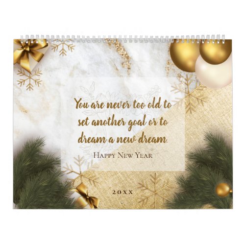 Rustic custom text quote Christmas  new year  Calendar