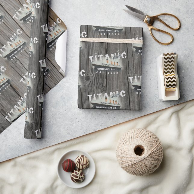  Rustic Custom Text Titanic  Wrapping Paper (Crafts)