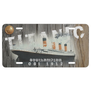 Rustic Custom Titanic License Plate