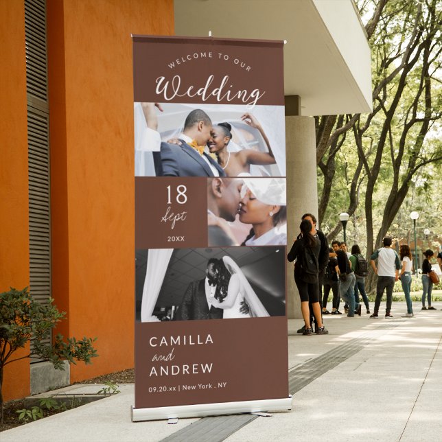 Rustic Custom Wedding Photo Retractable Banner (Creator Uploaded)