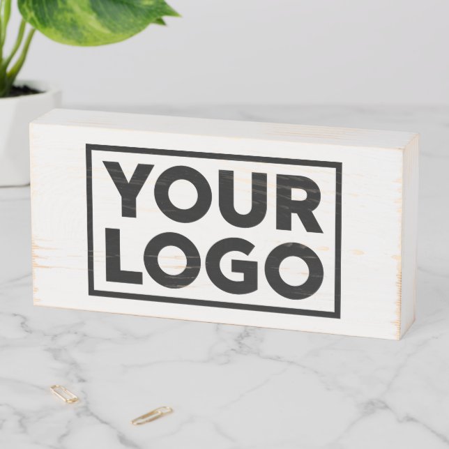 Rustic Custom Wide Business Logo Promotional Wooden Box Sign (In Situ Horizontal)