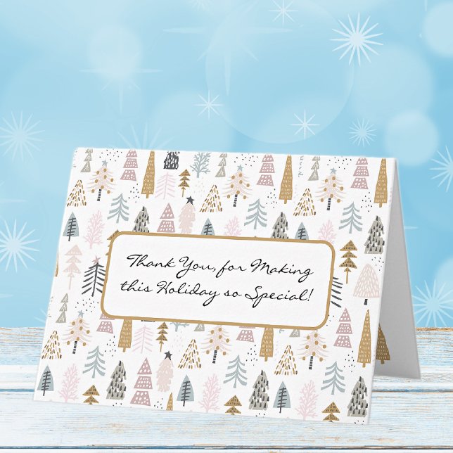 Rustic Custom Winter Trees Holiday Thank You Card (Creator Uploaded)