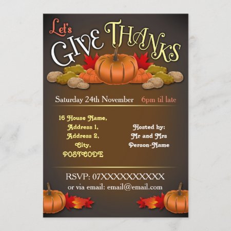 Rustic Customisable Thanksgiving Invitation