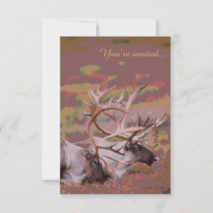 Rustic customizable caribou wedding invitations