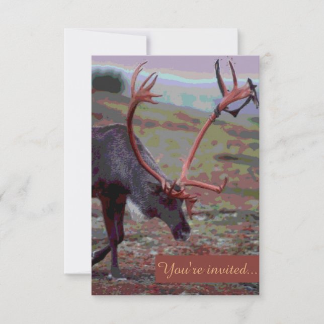 Rustic customizable elk wedding invitations (Front)