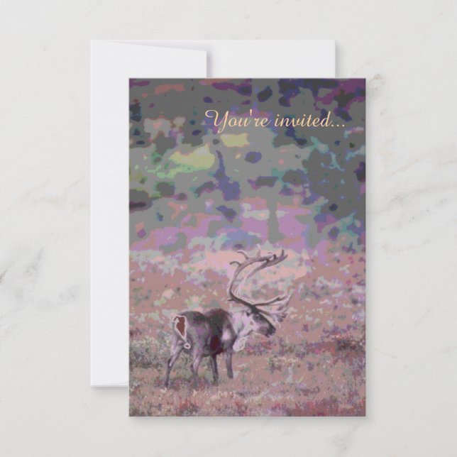 Rustic customizable moose wedding invitations (Front)
