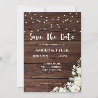 Rustic Customizable Wedding Invitation