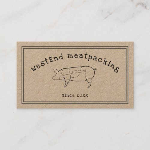 RUSTIC cut pig diagram butcher shop chalkboard Business Card