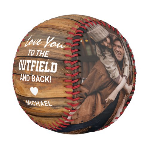 Rustic Cute Boyfriend I Love You Photo Baseball