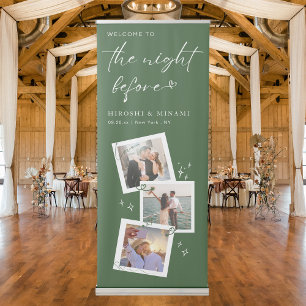 Rustic Cute & Chic Rehearsal Dinner Custom Photo Retractable Banner